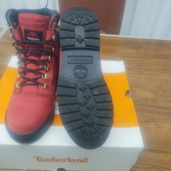 Mens 6" Timberland field boots Dk Rd Sz 8 - Picture 14 of 16